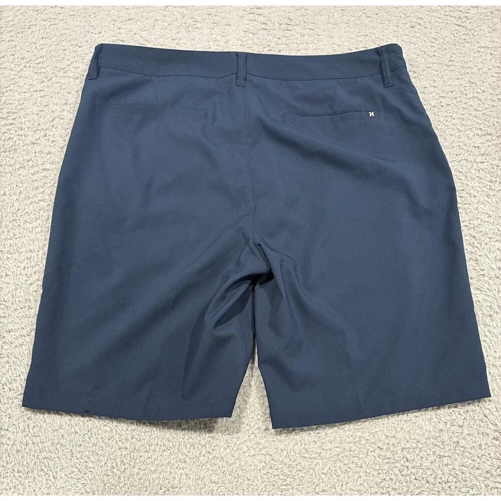 Hurley Shorts Mens 34 Blue Microfiber Chino Walkshort Golf Stretch 10 Inseam